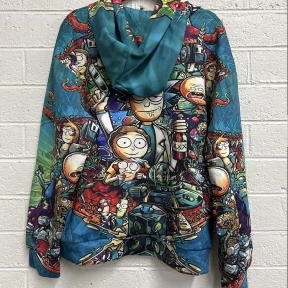 Devin Du Mens Rick & Morty Hoodie Sweatshirt All Over Print Pullover Y2K - Picture 3 of 3